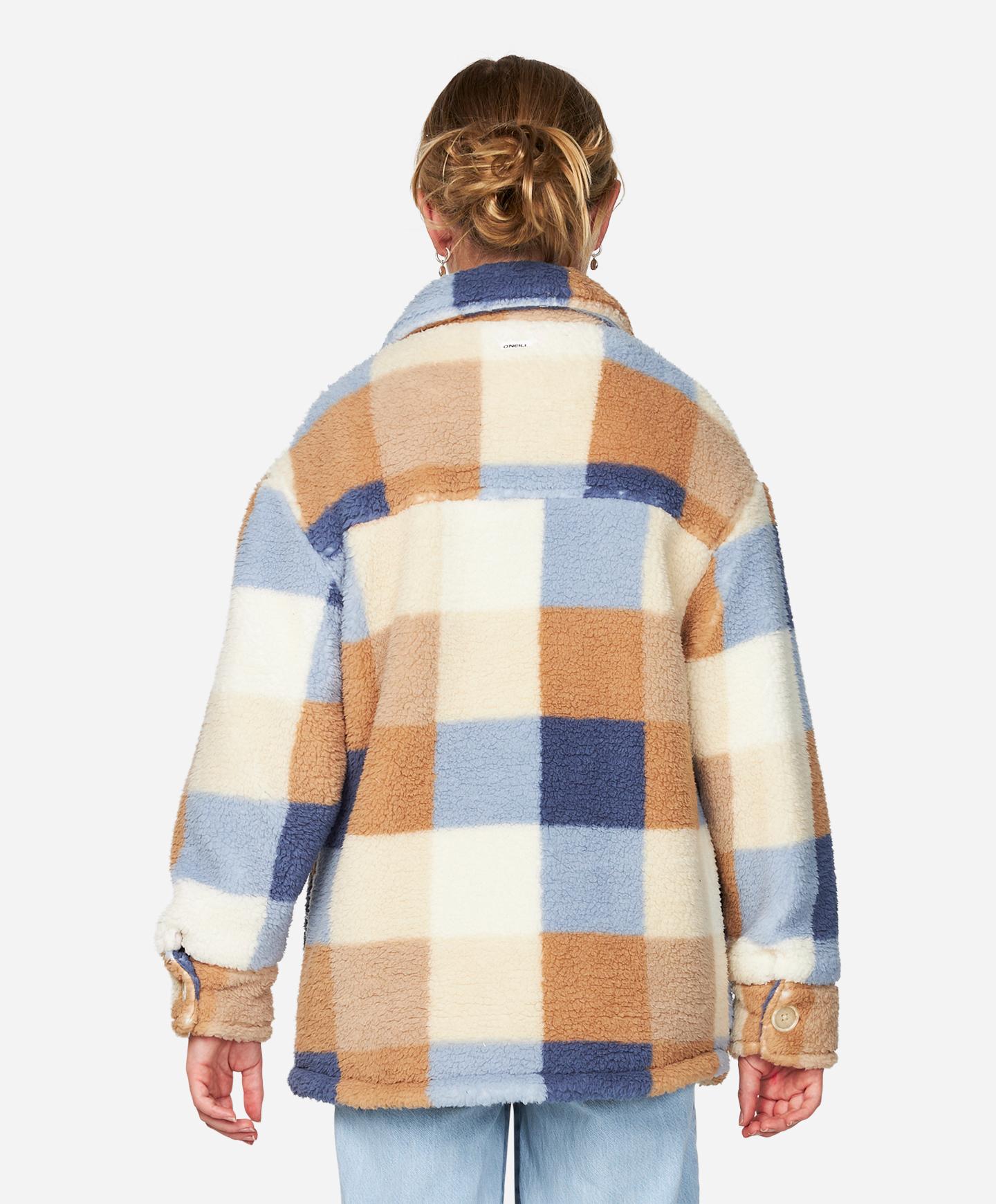 Girls Heath Plaid Jacket - Winter White