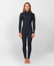 Girl's HyperFire 4/3mm Steamer Chest Zip Wetsuit - Black