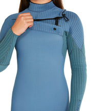 Girl's HyperFreak 3/2+ Steamer Chest Zip Wetsuit - Dusty Blue