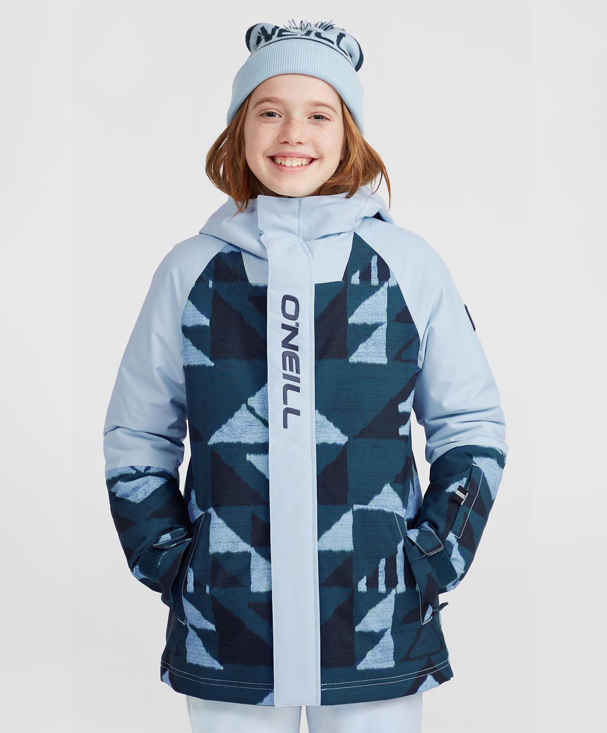 Girl's O'Riginals Snow Jacket - Blue Triangle Ikat