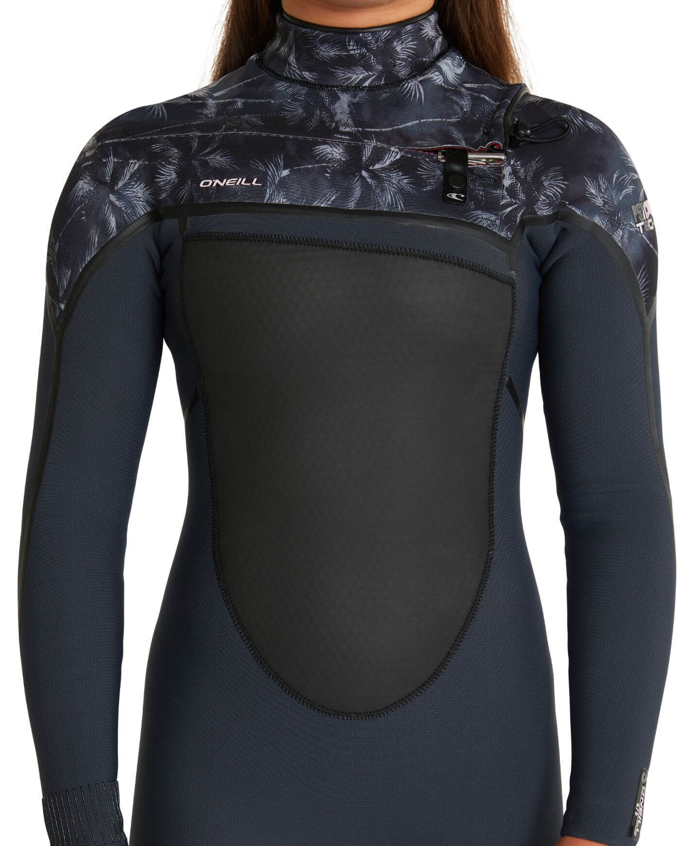 Girl's Psycho Tech 4/3mm Steamer Chest Zip Wetsuit - Gunmetal