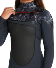 Girl's Psycho Tech 3/2mm Steamer Chest Zip Wetsuit - Gunmetal