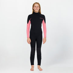 Girls Reactor 3/2mm Steamer Back Zip - Pink