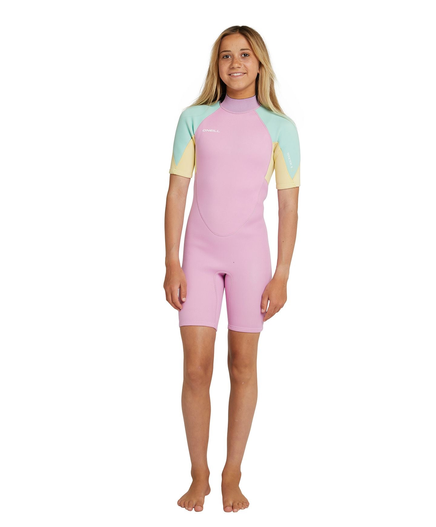 Girl's Reactor Spring Suit 2mm Short Sleeve Wetsuit - Pink Purple