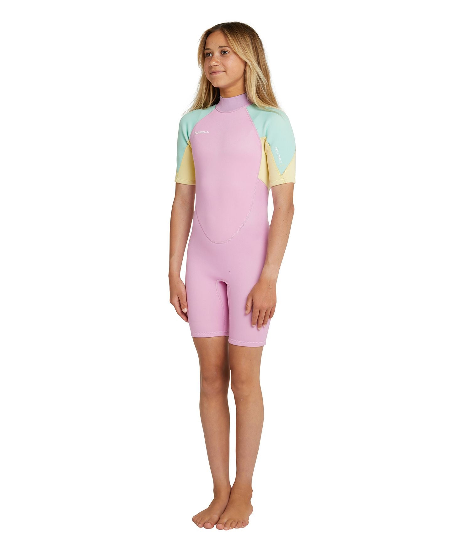 Girl's Reactor Spring Suit 2mm Short Sleeve Wetsuit - Pink Purple