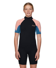 Girl's Reactor SS Spring Suit 2mm Wetsuit - Peach