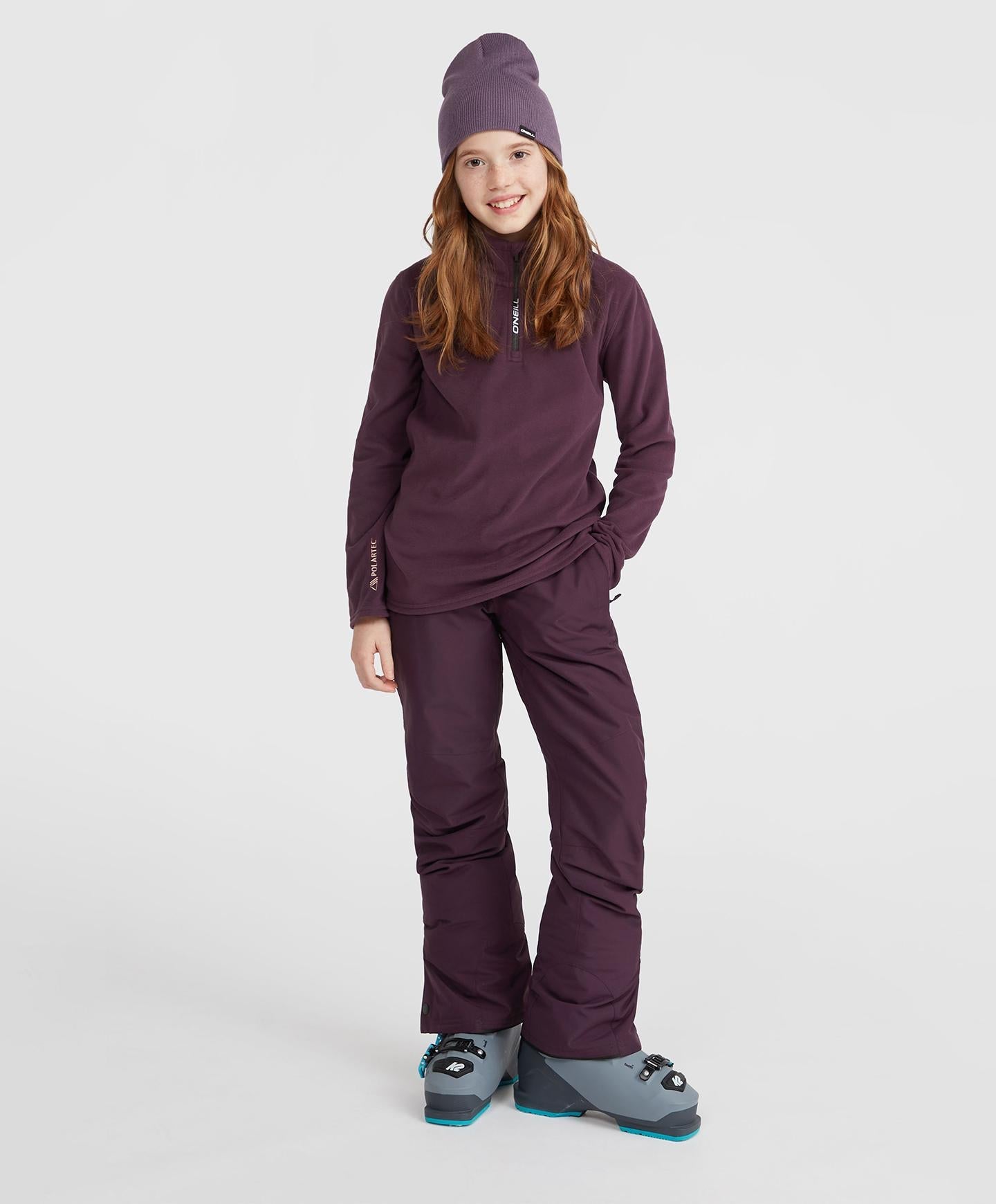 Girl's Star Regular Snow Pants - Midnight Plum