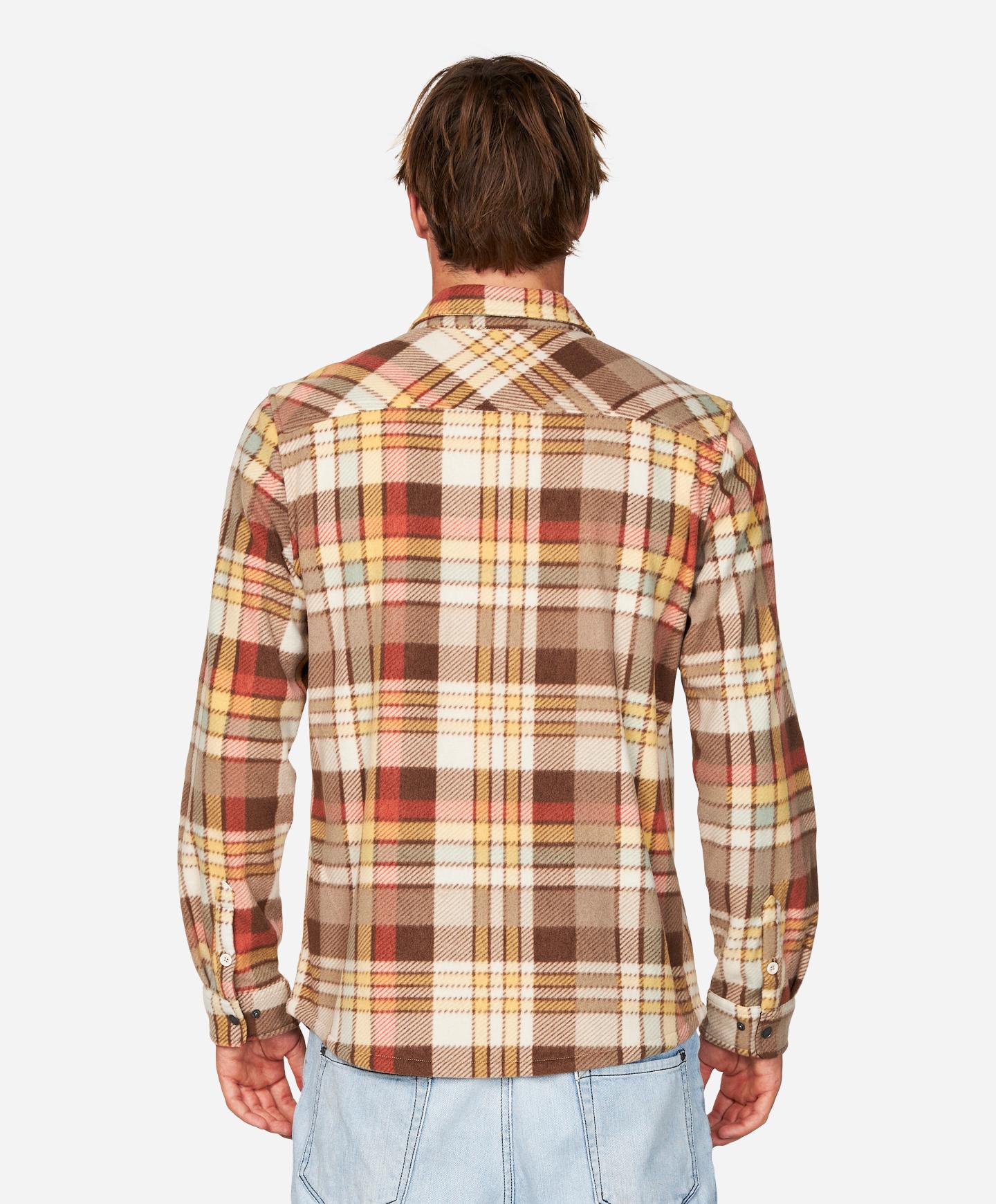 Glacier Plaid Superfleece Flannel Shirt - Light Khaki