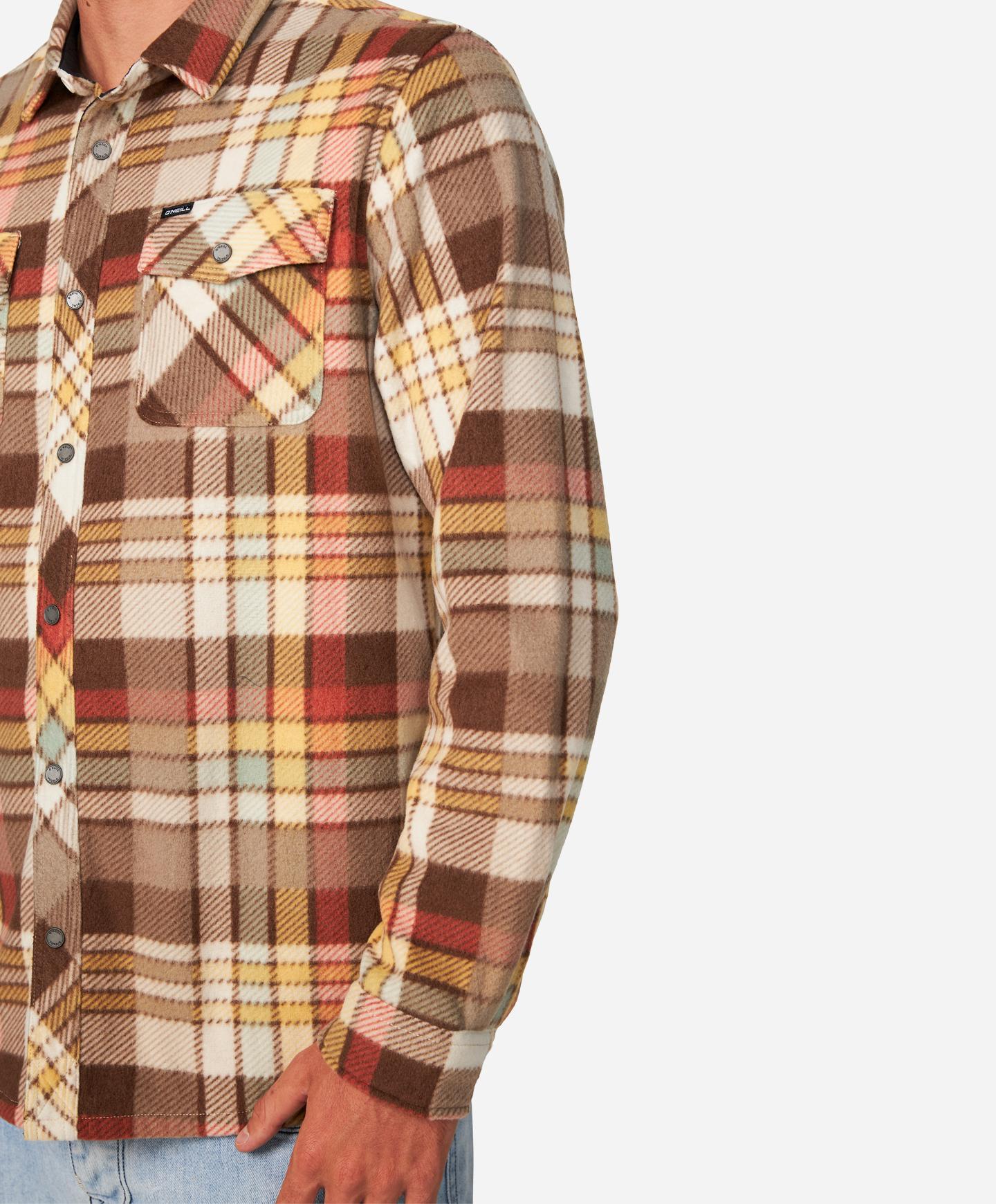 Glacier Plaid Superfleece Flannel Shirt - Light Khaki