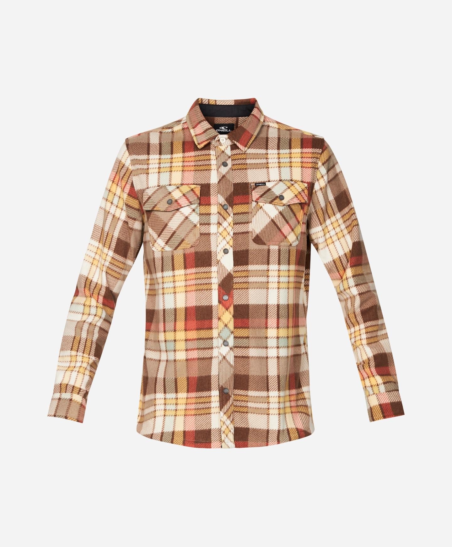 Glacier Plaid Superfleece Flannel Shirt - Light Khaki