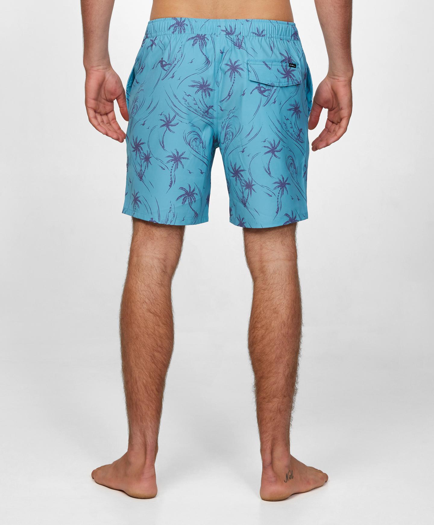 Hermosa E Waist 17" Beach Shorts - Blue Floral