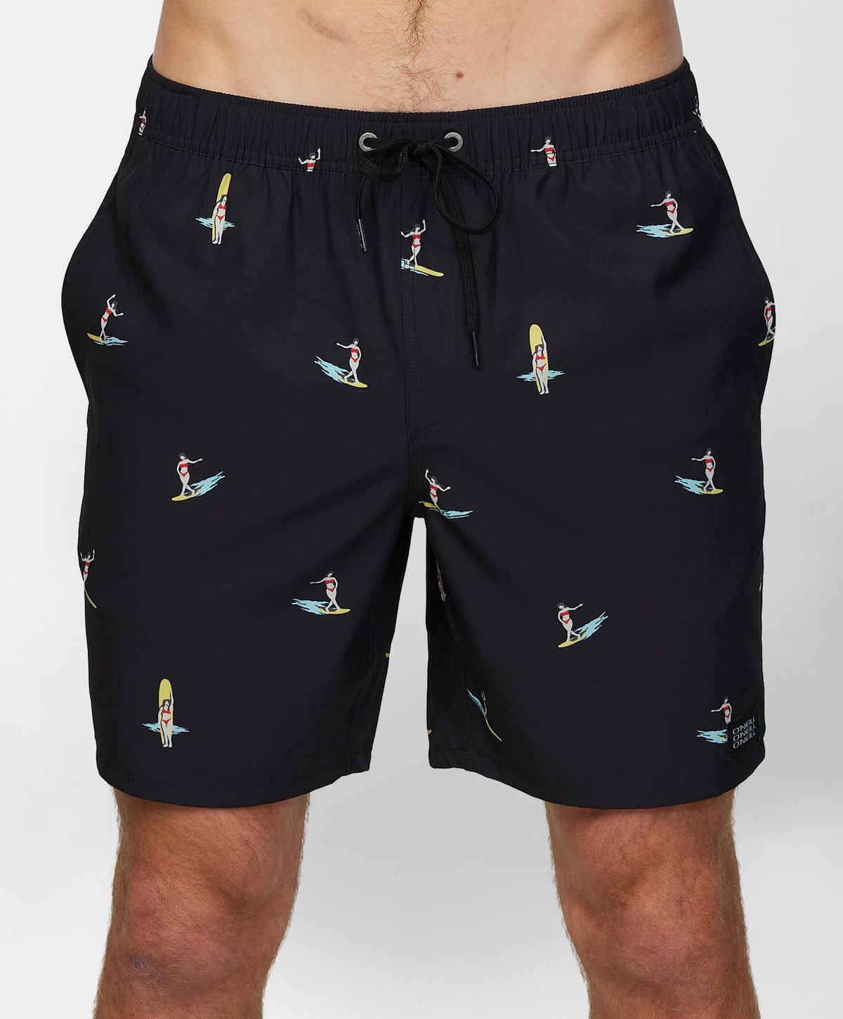 Hermosa E Waist 17" Beach Shorts - Black