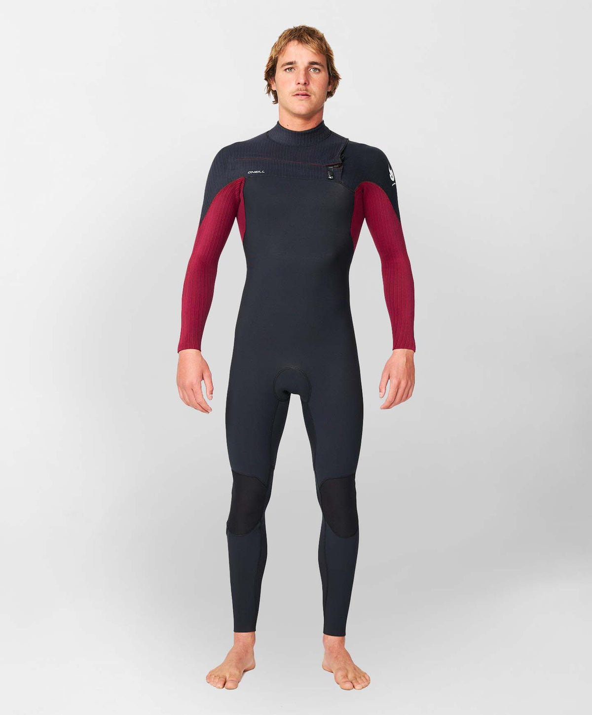 HyperFire 3/2mm Steamer Chest Zip Wetsuit - Dark Red