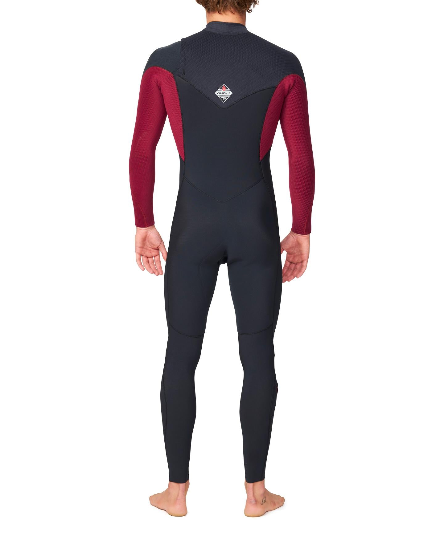 HyperFire 4/3mm Steamer Chest Zip Wetsuit - Dark Red