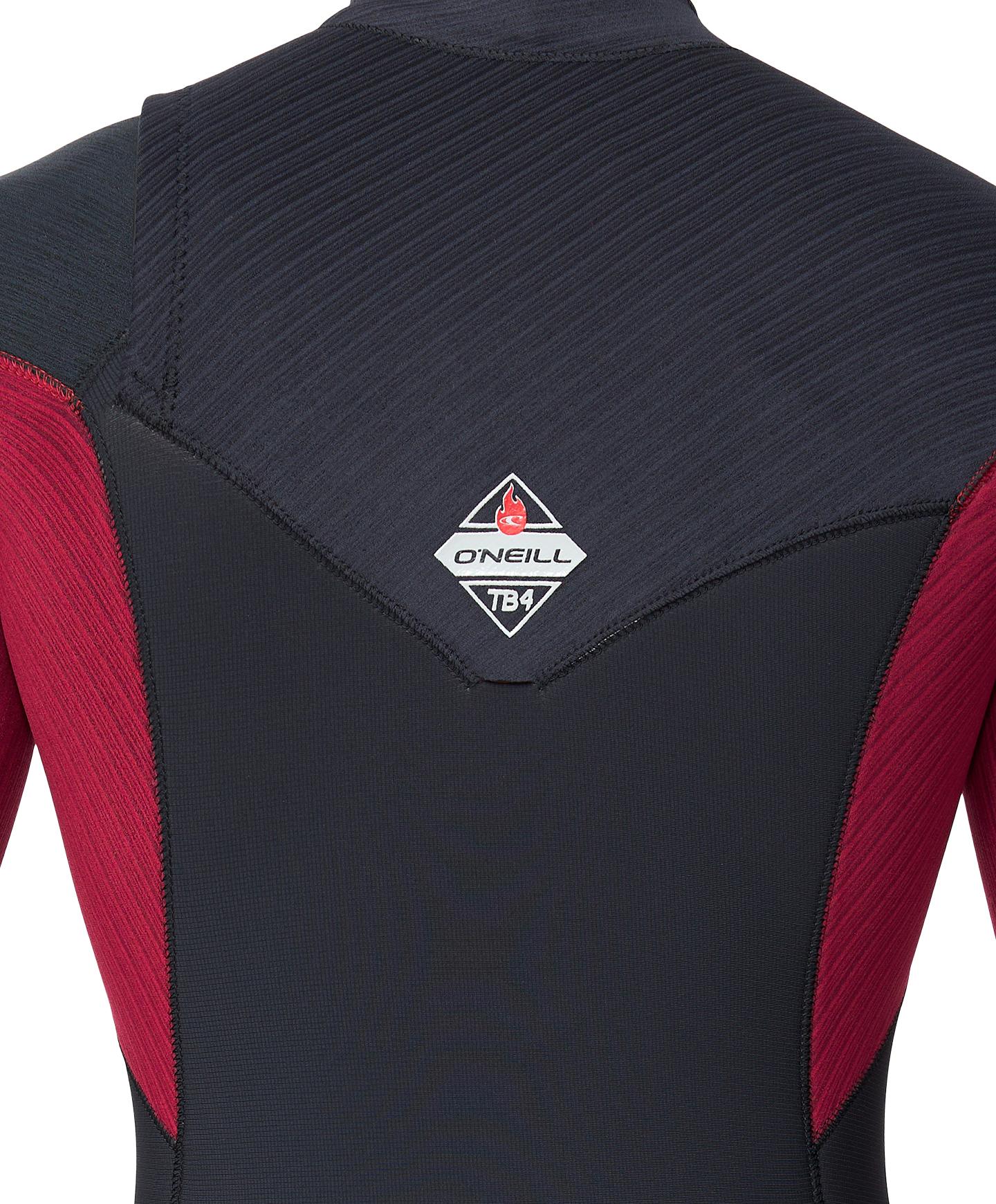 HyperFire 4/3mm Steamer Chest Zip Wetsuit - Dark Red