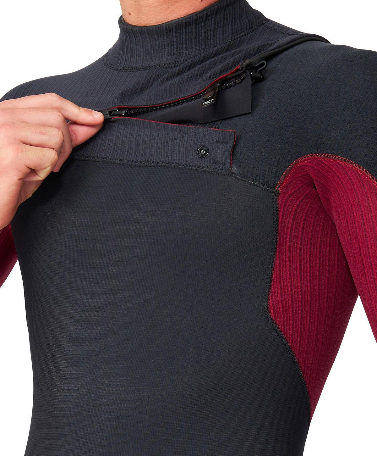 HyperFire 4/3mm Steamer Chest Zip Wetsuit - Dark Red