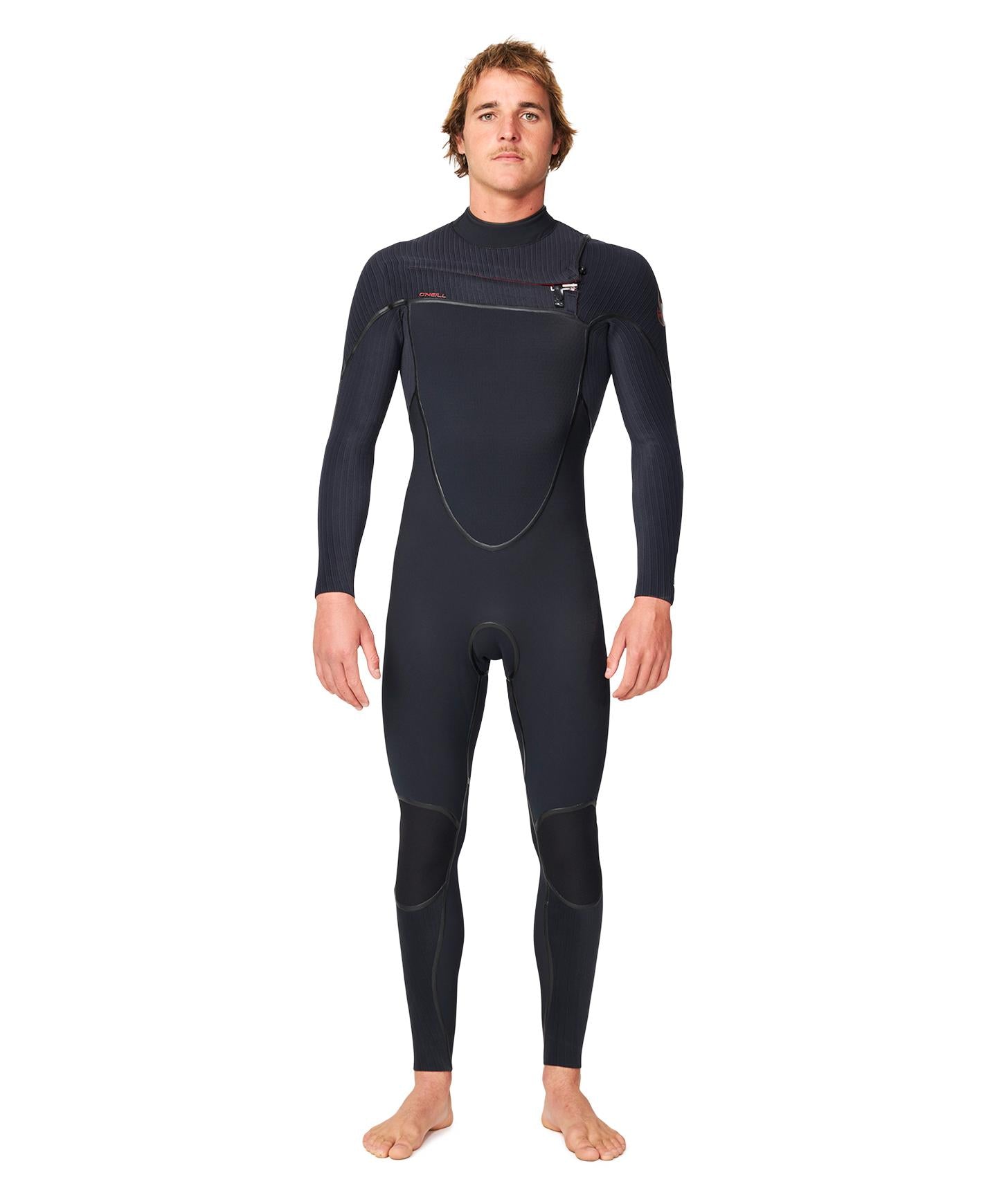 HyperFire X 3/2mm Steamer Chest Zip Wetsuit - Black