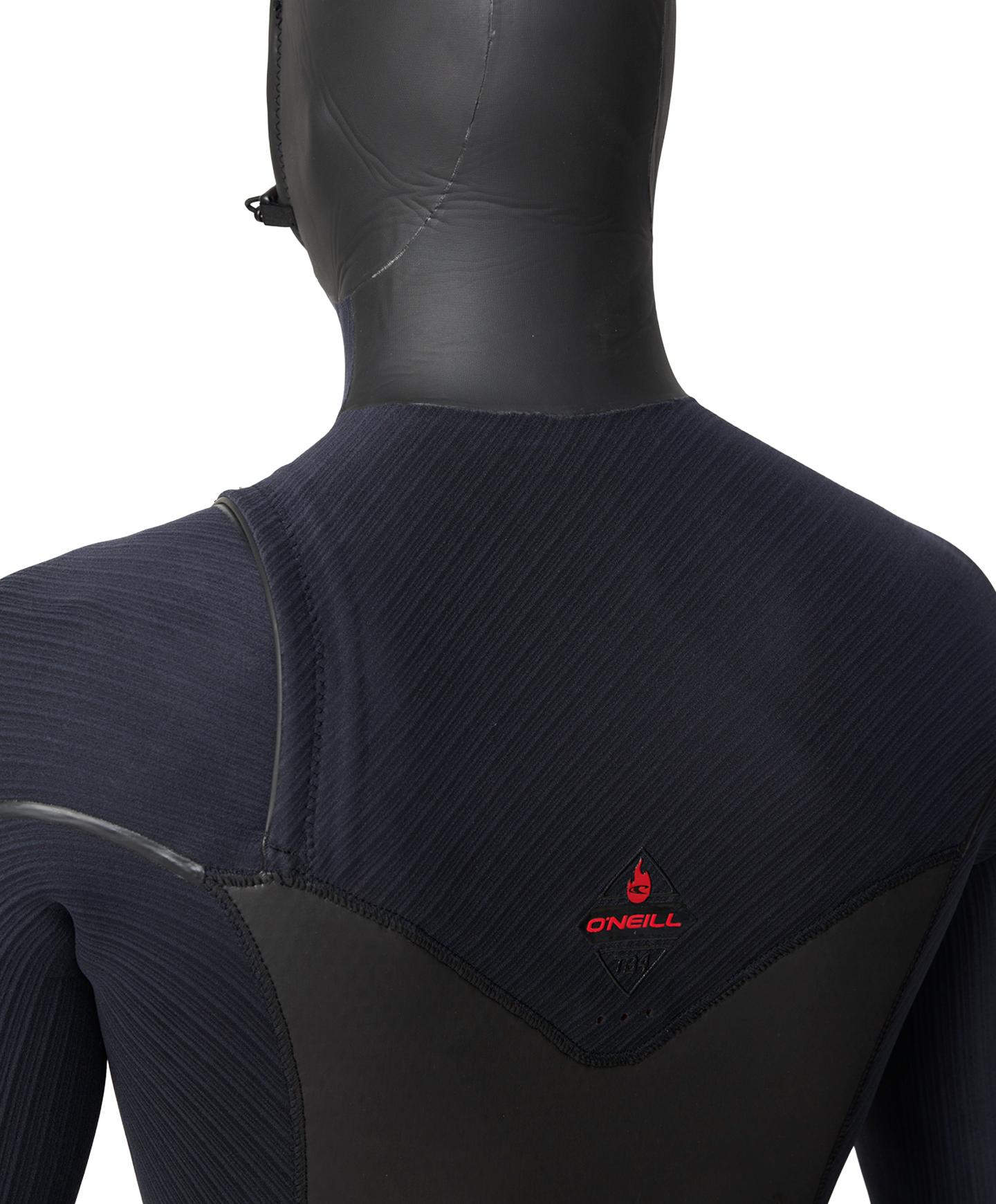 HyperFire X 5/4+mm Hooded Steamer Chest Zip Wetsuit - Black