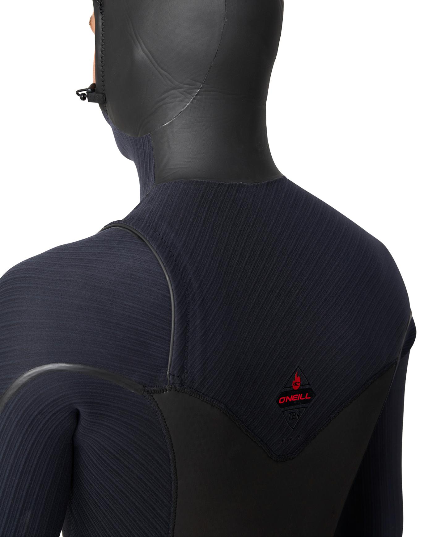 HyperFire X 5/4+mm Hooded Steamer Chest Zip Wetsuit - Black