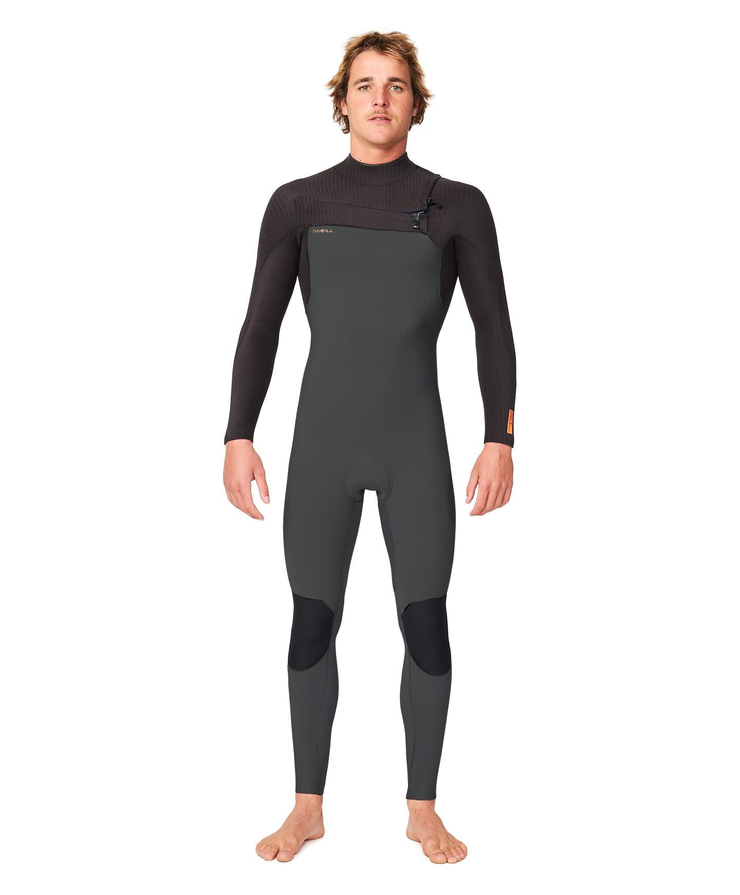 HyperFreak 3/2+ Steamer Chest Zip Wetsuit - Grey Raven