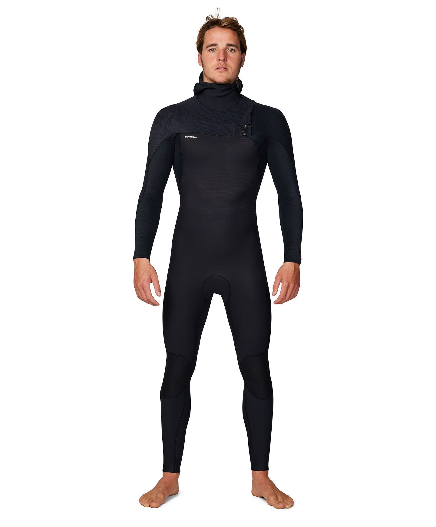 HyperFreak 4/3+ Hooded Steamer Chest Zip Wetsuit - Black