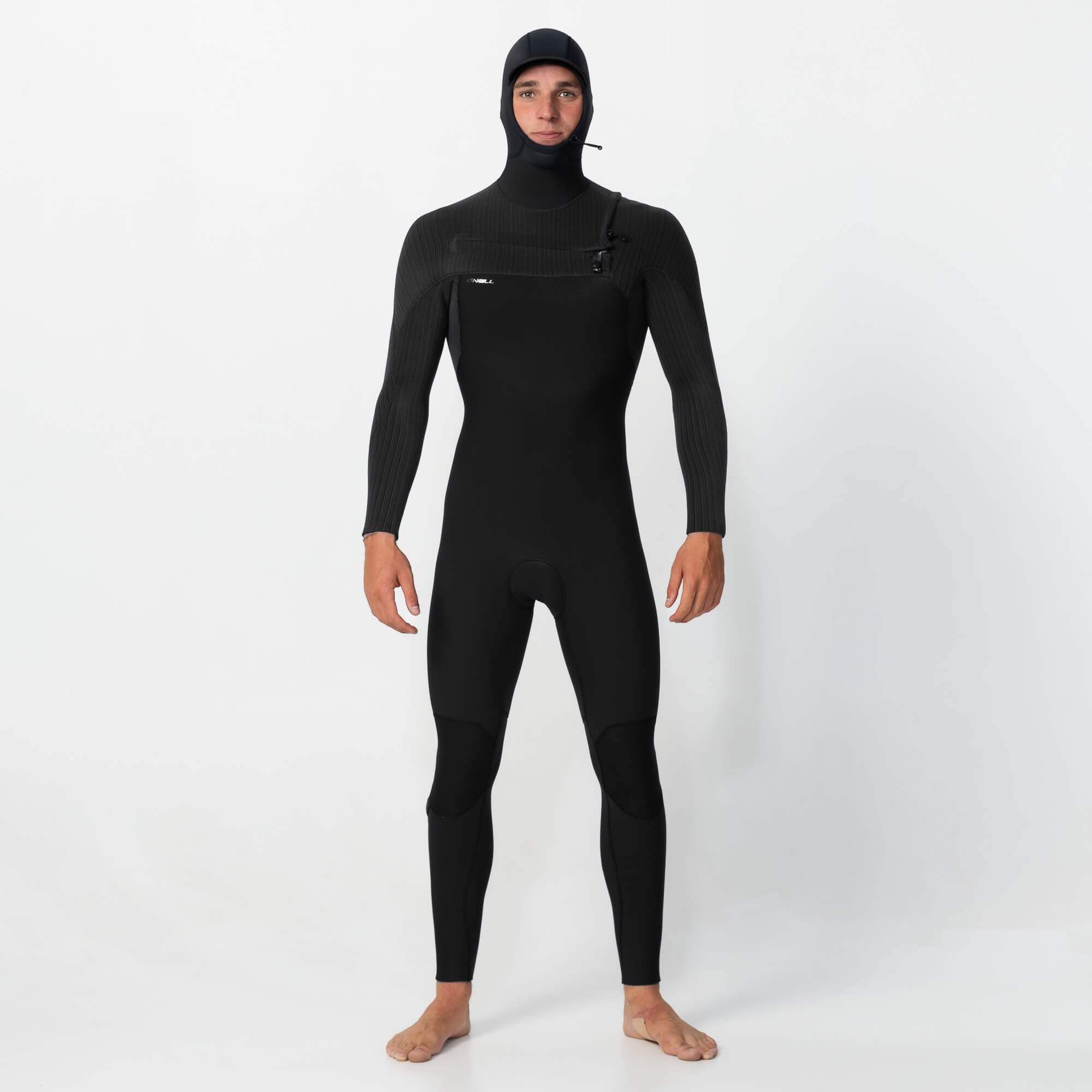 HyperFreak 5/4+ Hooded Steamer Chest Zip Wetsuit - Black