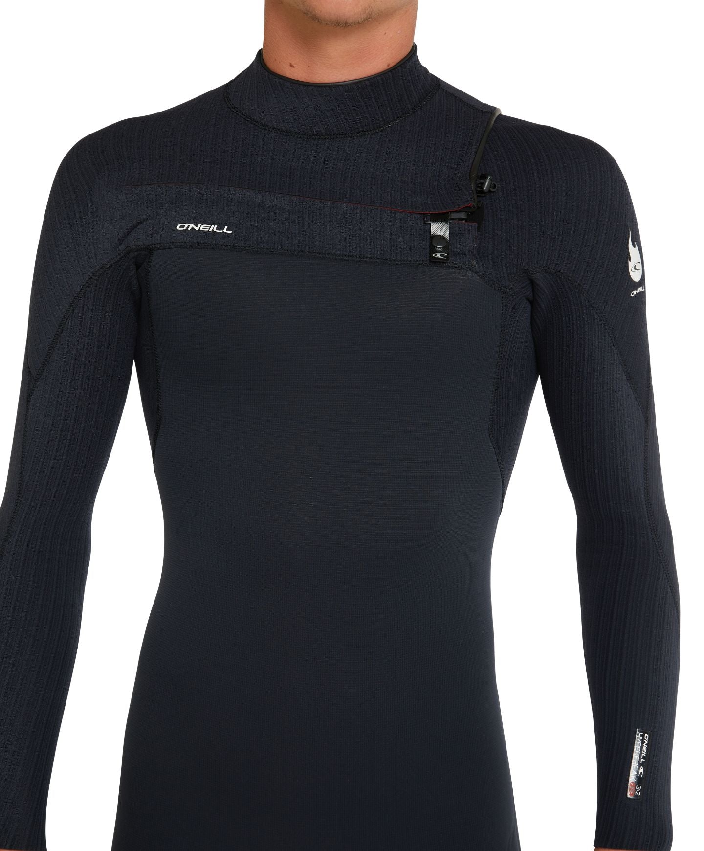 HyperFire 3/2mm Steamer Chest Zip Wetsuit - Black