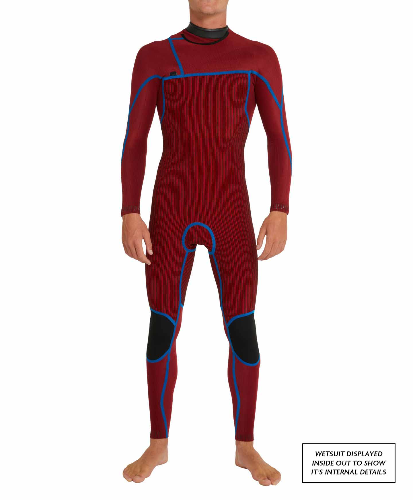 HyperFire 3/2mm Steamer Chest Zip Wetsuit - Dark Red