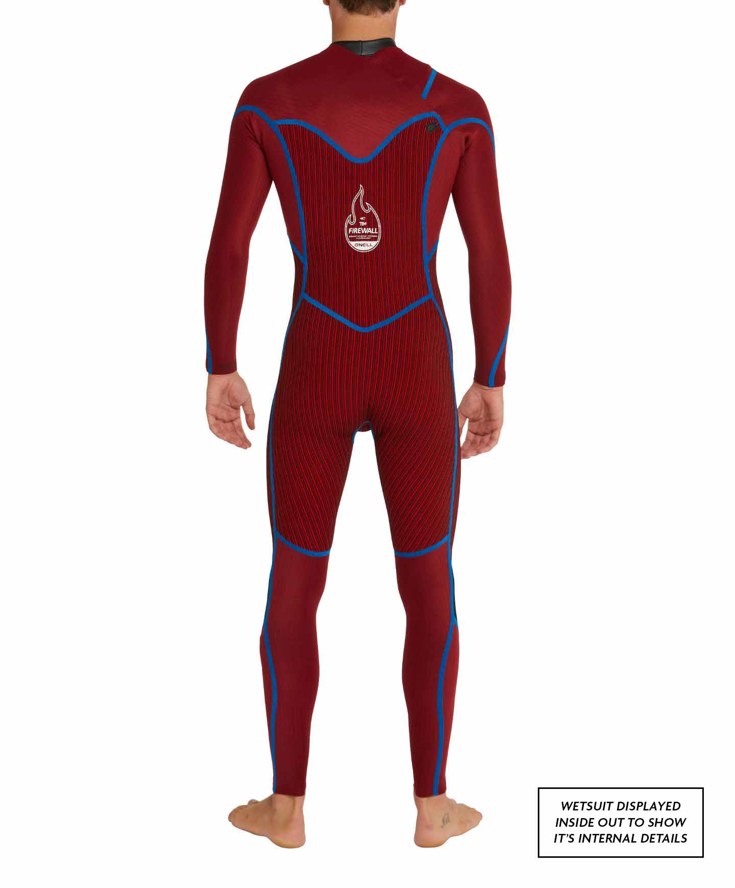 HyperFire 3/2mm Steamer Chest Zip Wetsuit - Dark Red