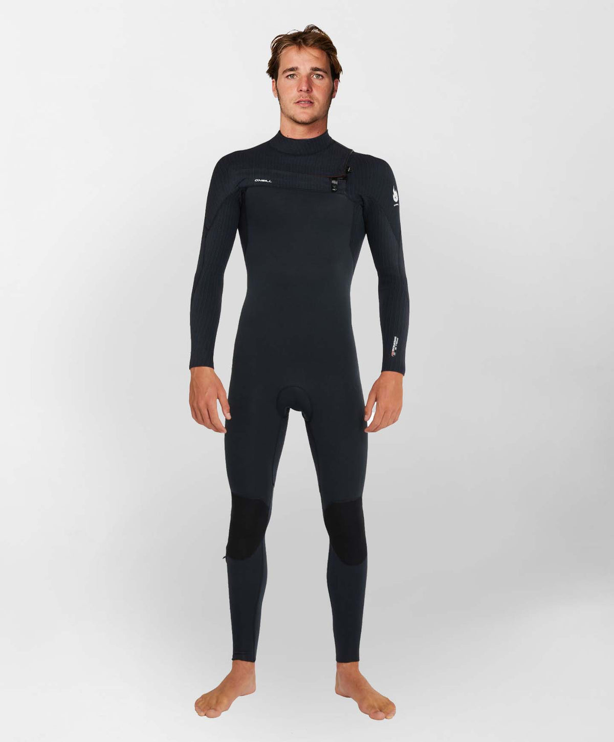 HyperFire 4/3mm Steamer Chest Zip Wetsuit - Black