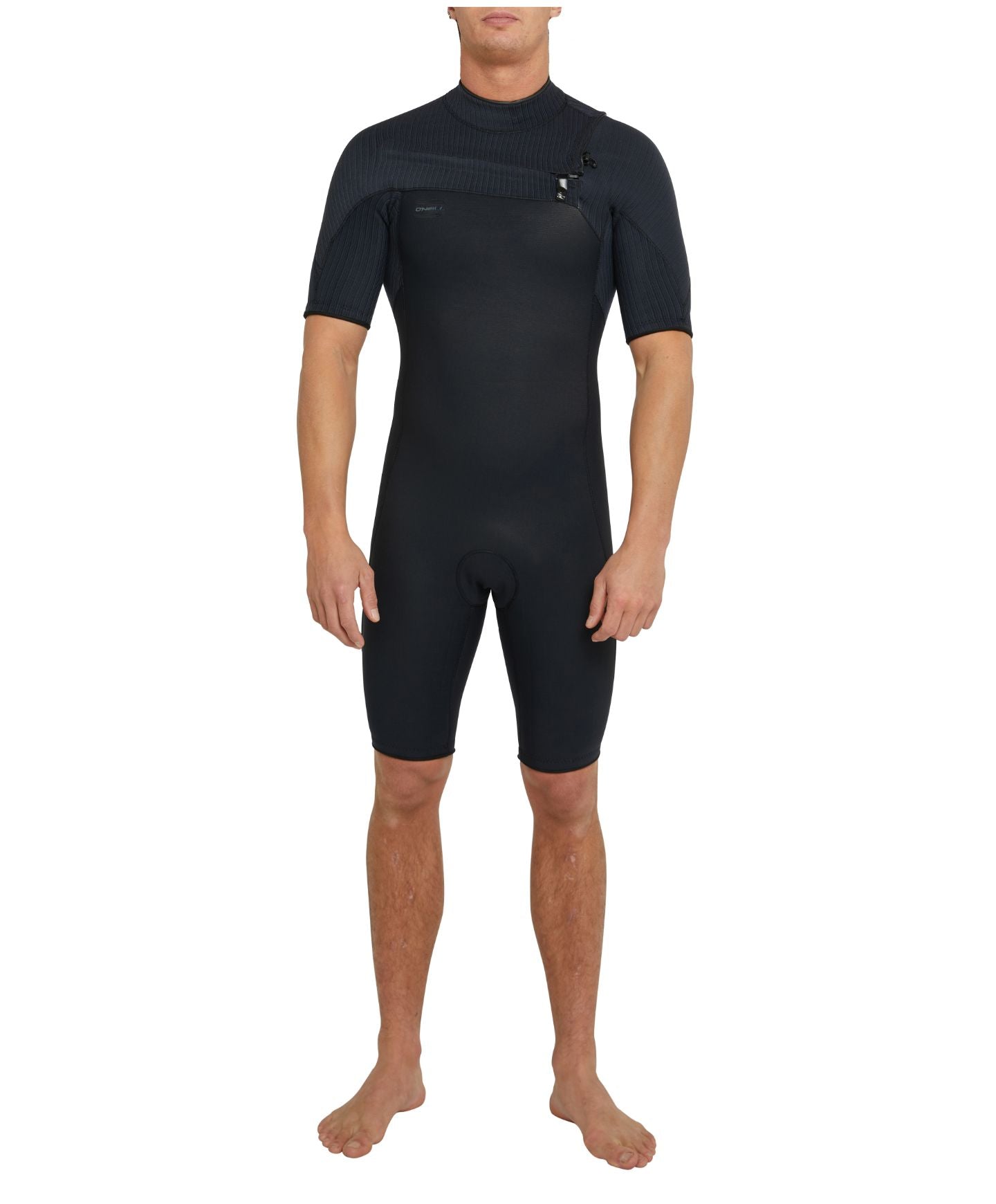 HyperFreak Short Sleeve Springsuit 2mm Chest Zip Wetsuit - Black