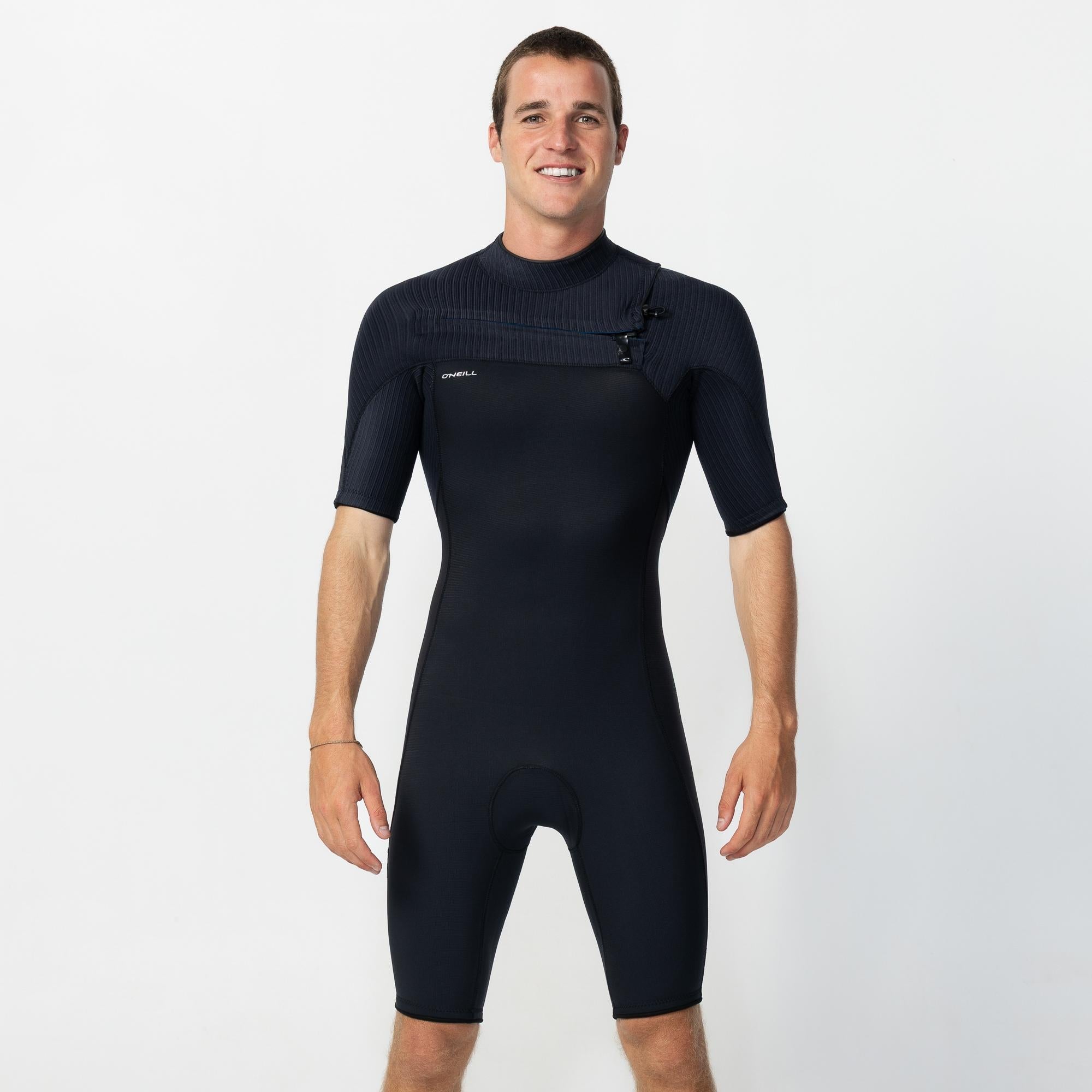 HyperFreak Short Sleeve Springsuit 2mm Chest Zip Wetsuit - Black