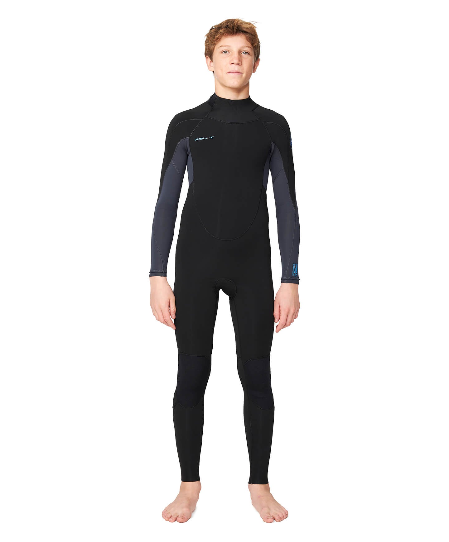 Boy's Defender 4/3mm Steamer Back Zip Wetsuit - Black Gunmetal