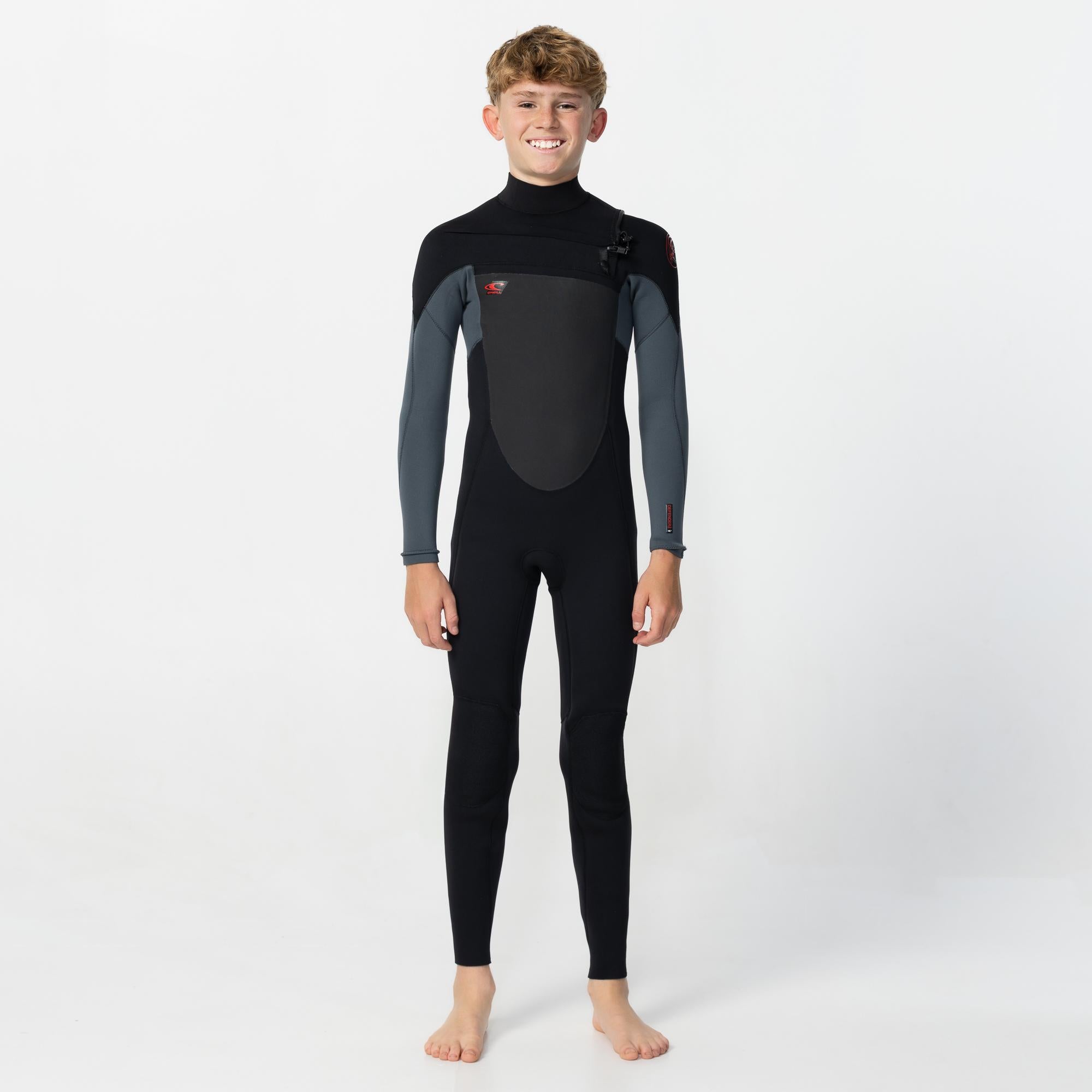 Kid's Defender 4/3mm Steamer Chest Zip - Graphite