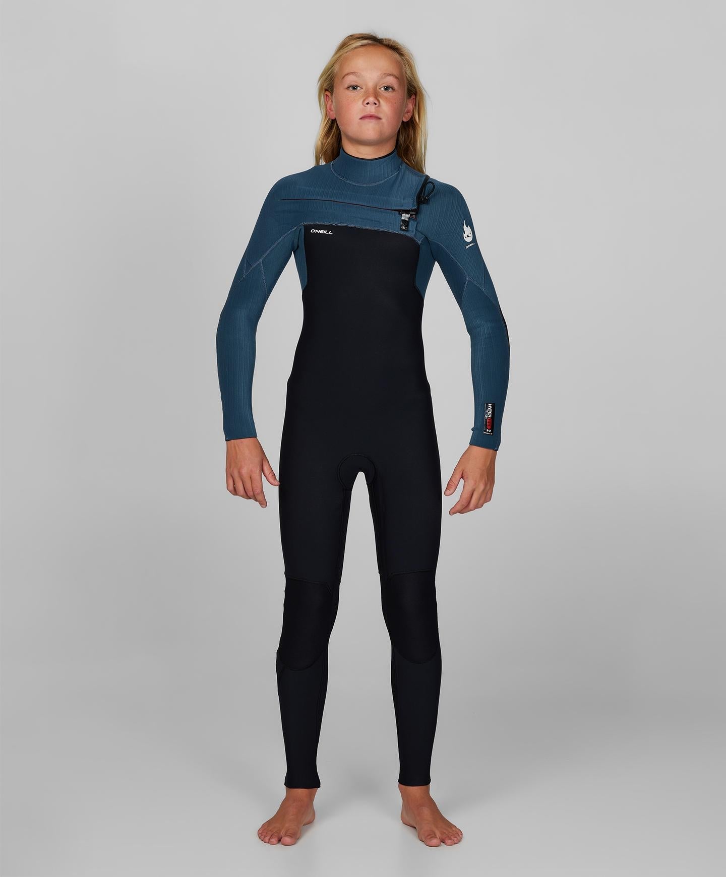 Boy's HyperFire 3/2mm Steamer Chest Zip Wetsuit - Cadet