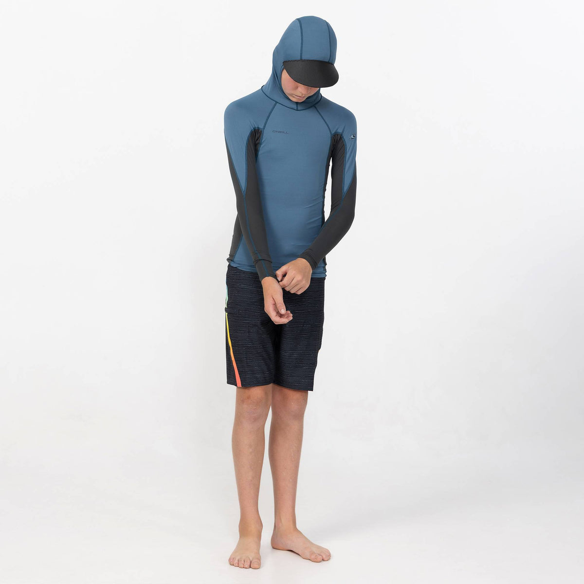 Kid's HyperFreak Skins Long Sleeve Hooded Rash Vest - Blue Fusion