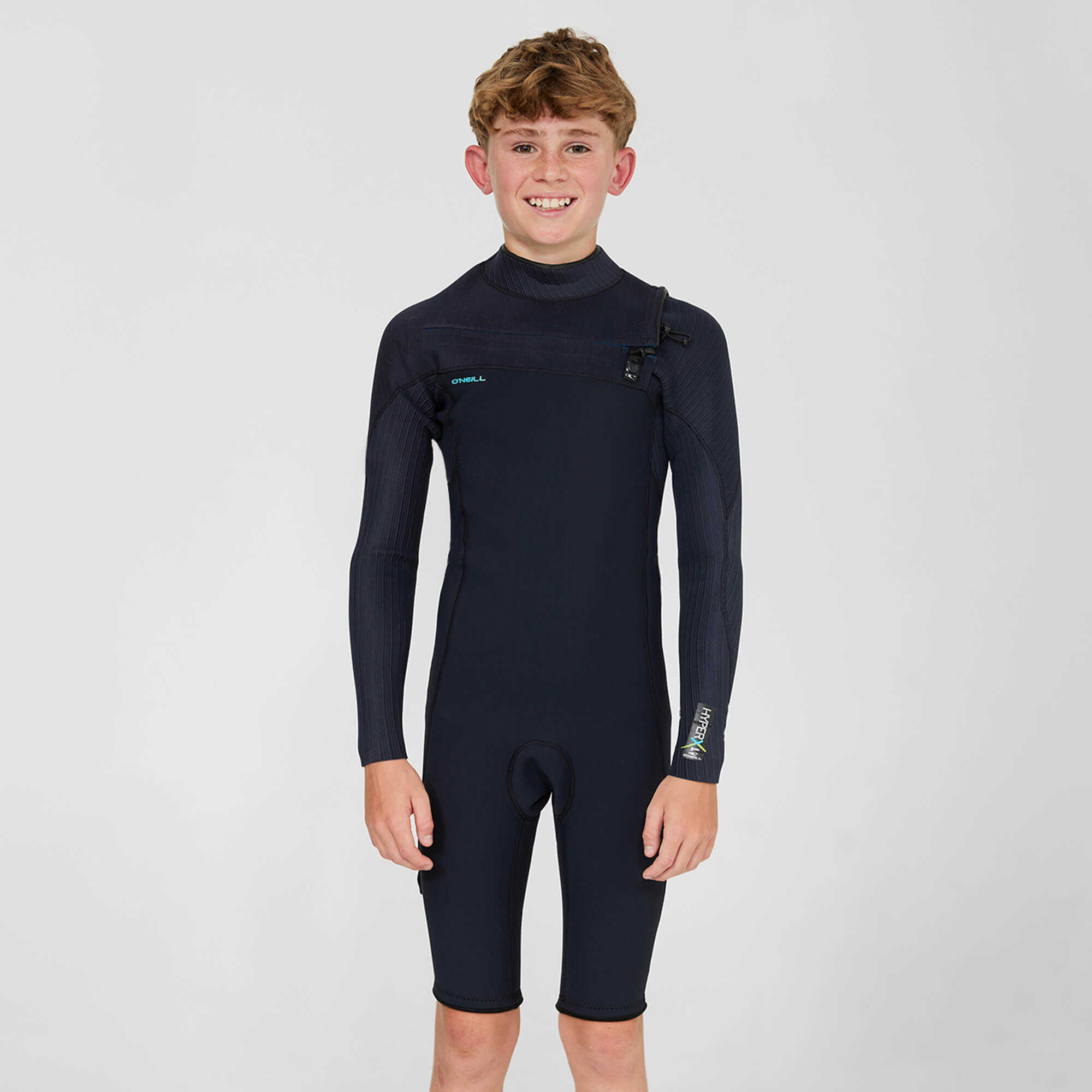 Kid's HyperX 2mm Long Sleeve Spring Suit Chest Zip - Black