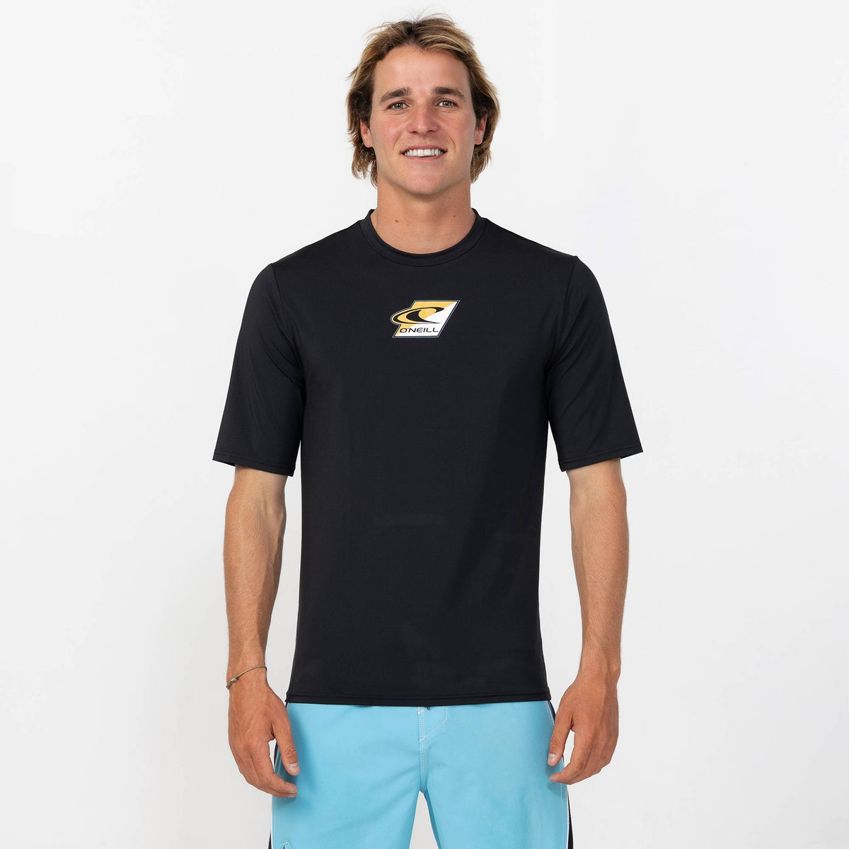 Men's Box Cutter Short Sleeve Rash Vest Tee - Black