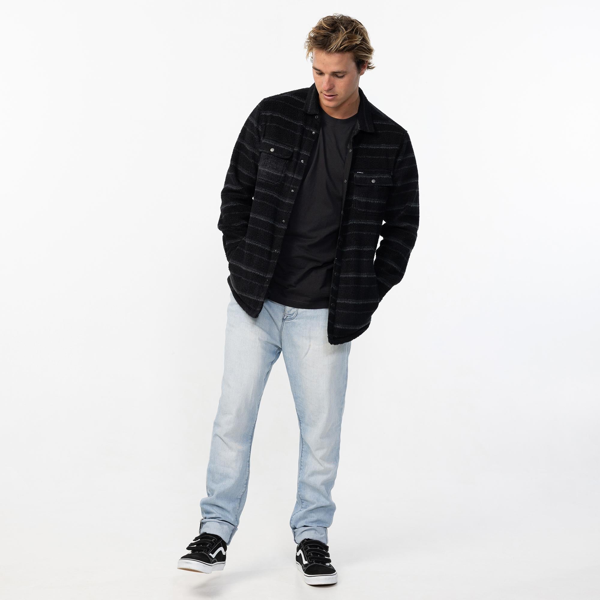 Men's Glacier High Pile Overshirt Superfleece - Black