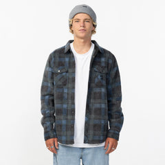 Men's Glacier Plaid High Pile Superfleece - Dark Slate