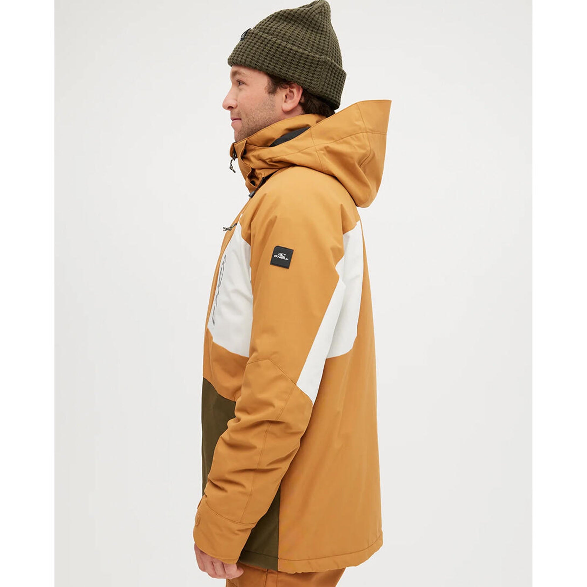 Men's Jacksaw Snow Jacket - Rich Caramel Colour Block
