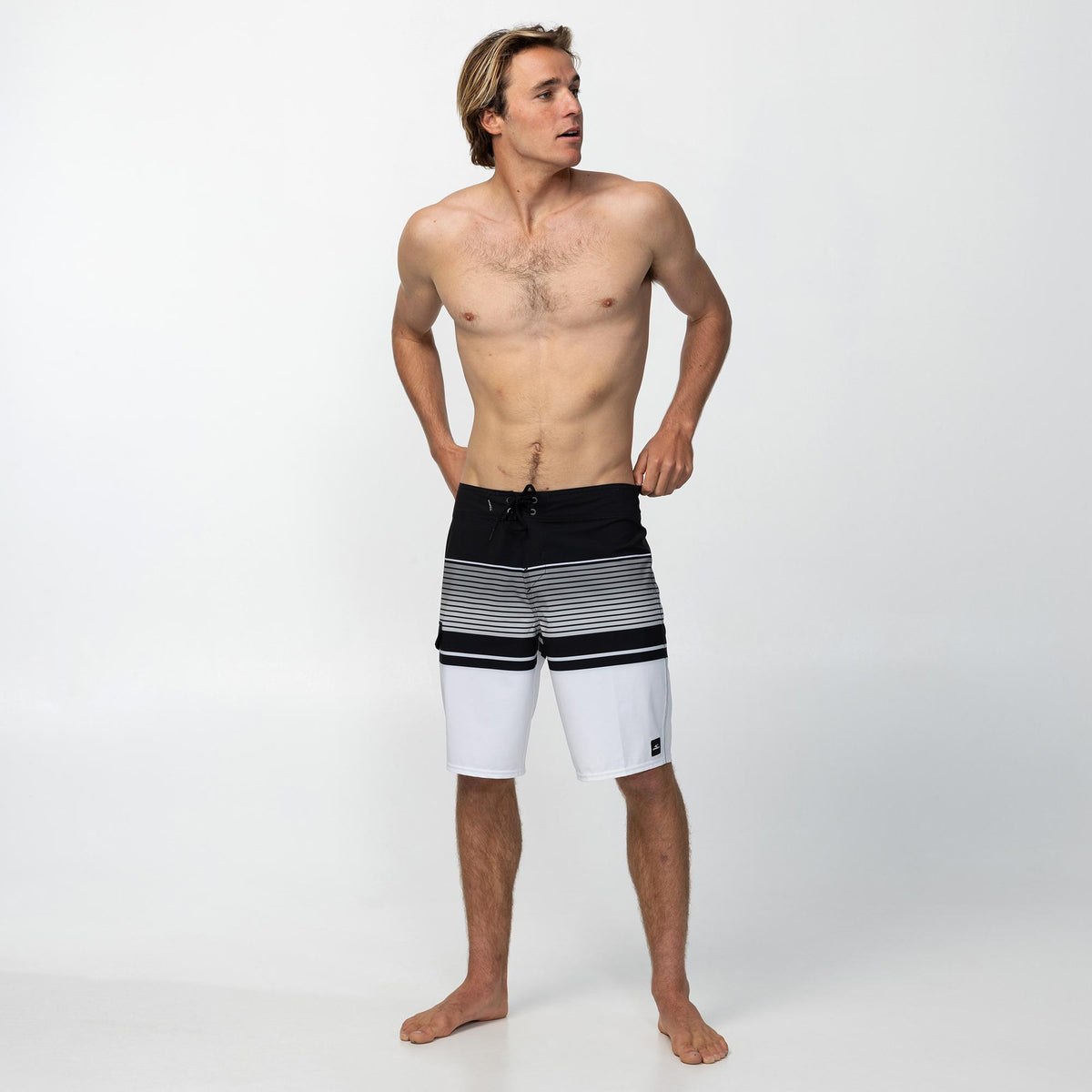 Men's Lennox Stripe 21" Boardshort - White
