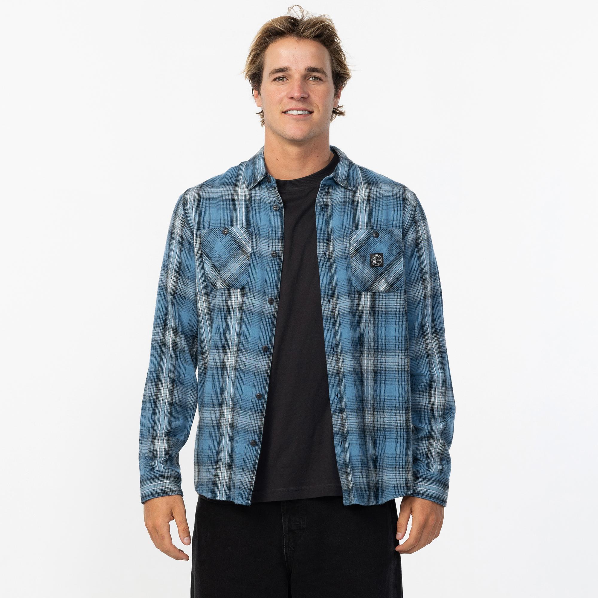 Men's OG Clashed Flannel - Aegean Blue