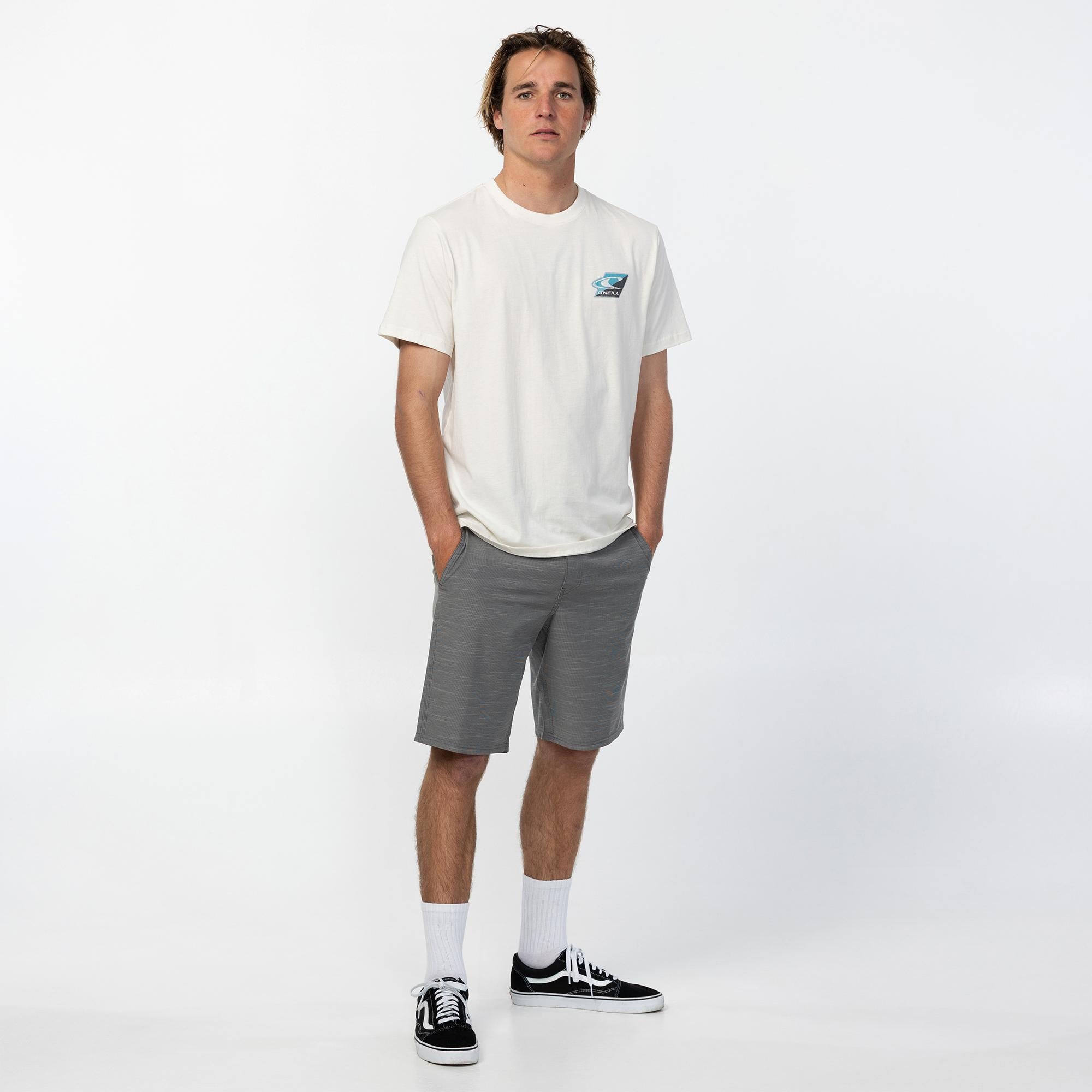 Men's Portola Slub Check 20" Hybrid Short - Gargoyle