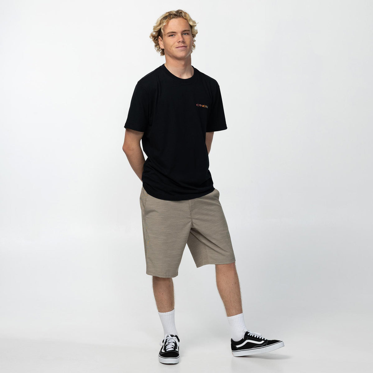 Men's Portola Slub Check 20" Hybrid Short - Khaki