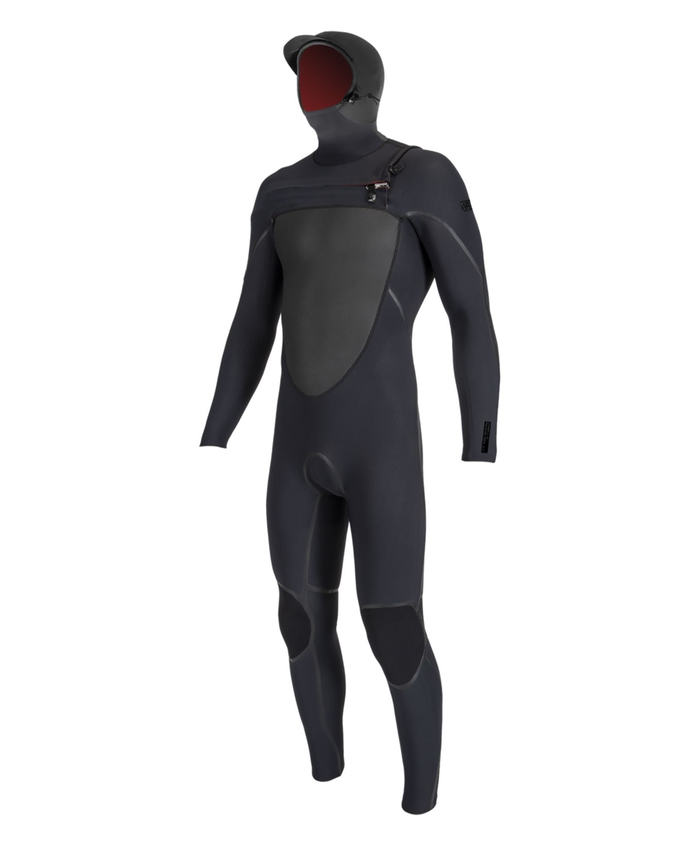 Psycho Tech Hooded 5/4+ Steamer Chest Zip Wetsuit - Black