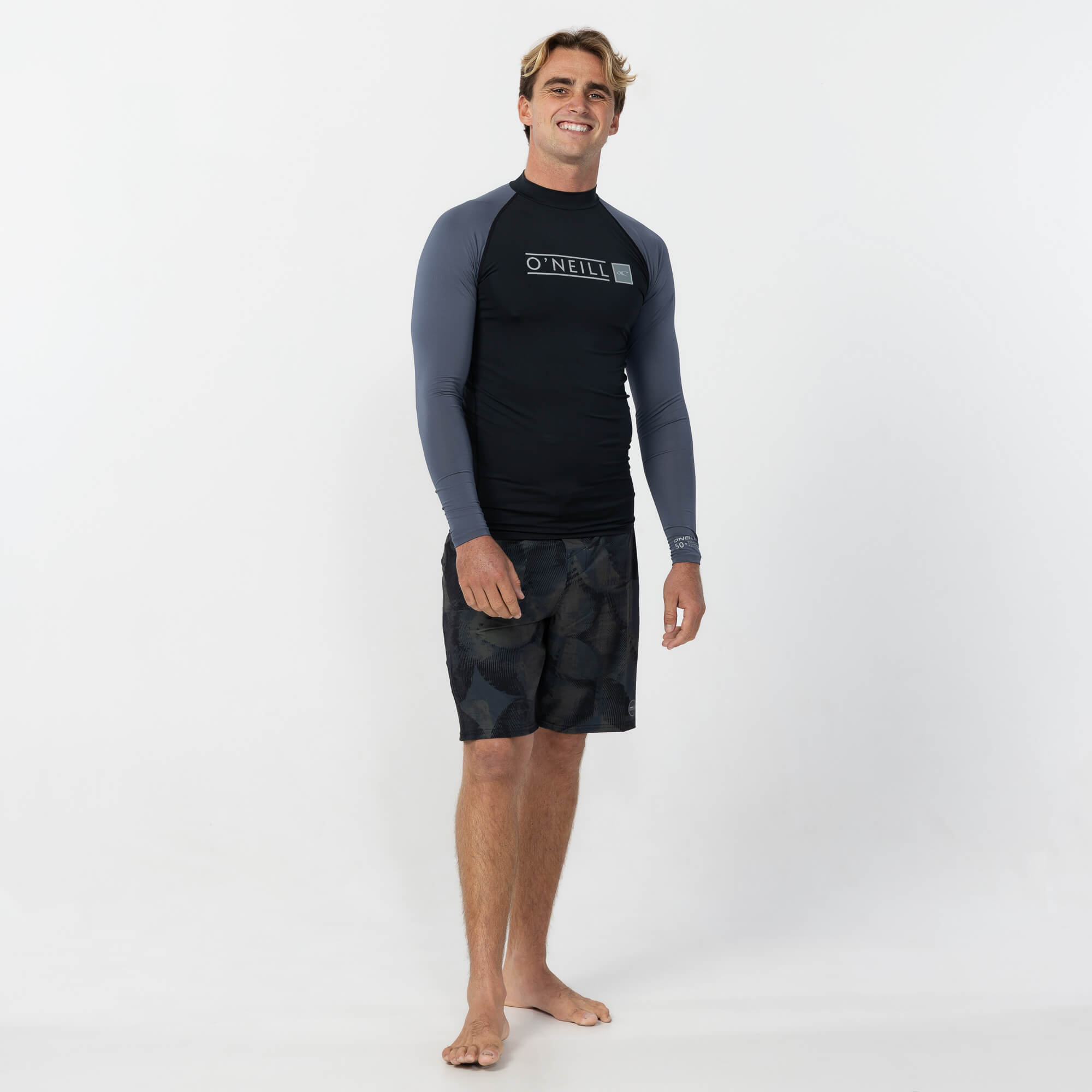 Men's Reactor Block Long Sleeve Rash Vest - Orion Blue