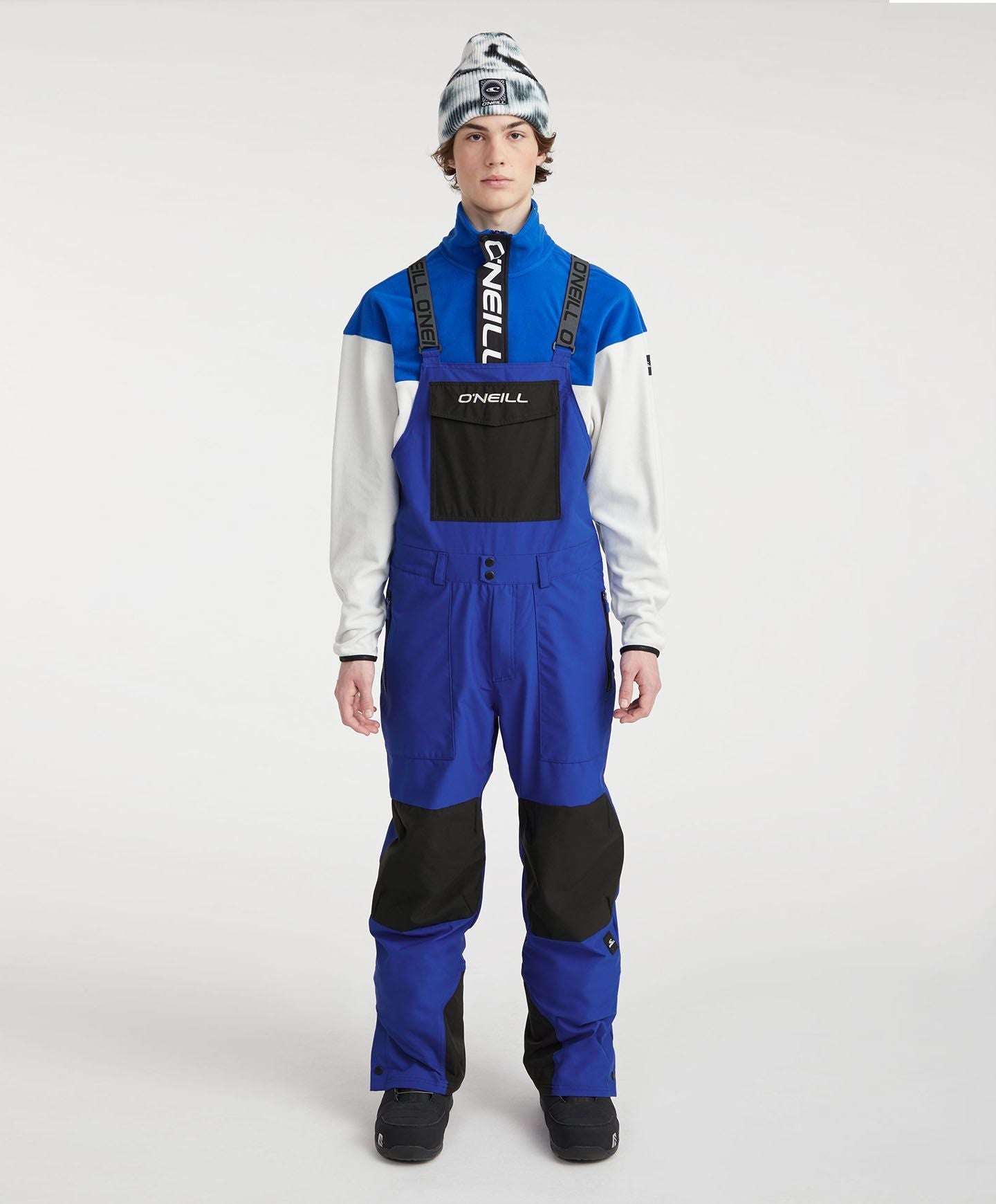 Men's Shred Bib Snow Pants - Surf The Web Blue