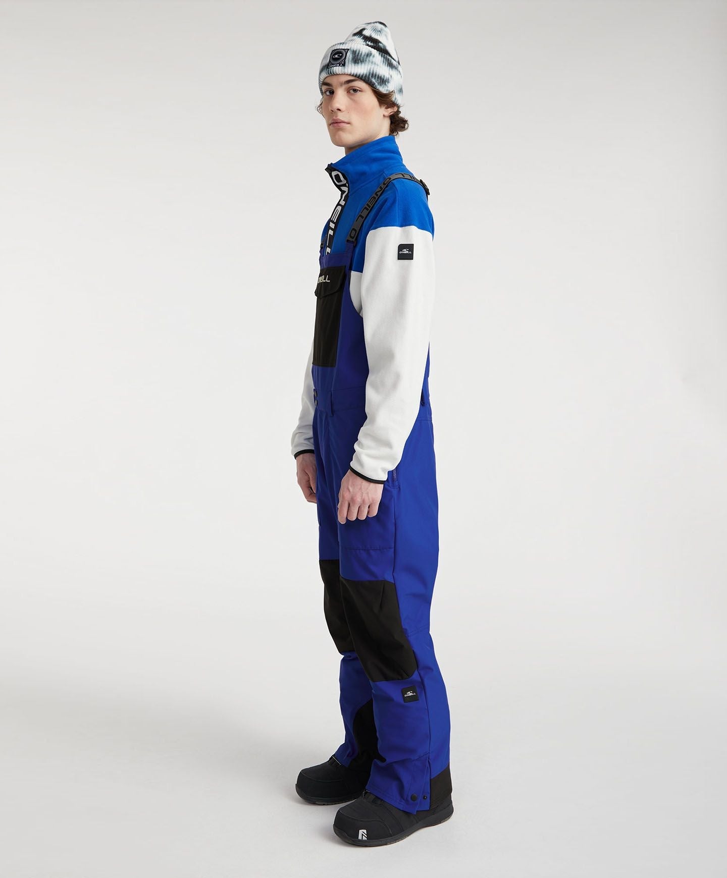 Men's Shred Bib Snow Pants - Surf The Web Blue