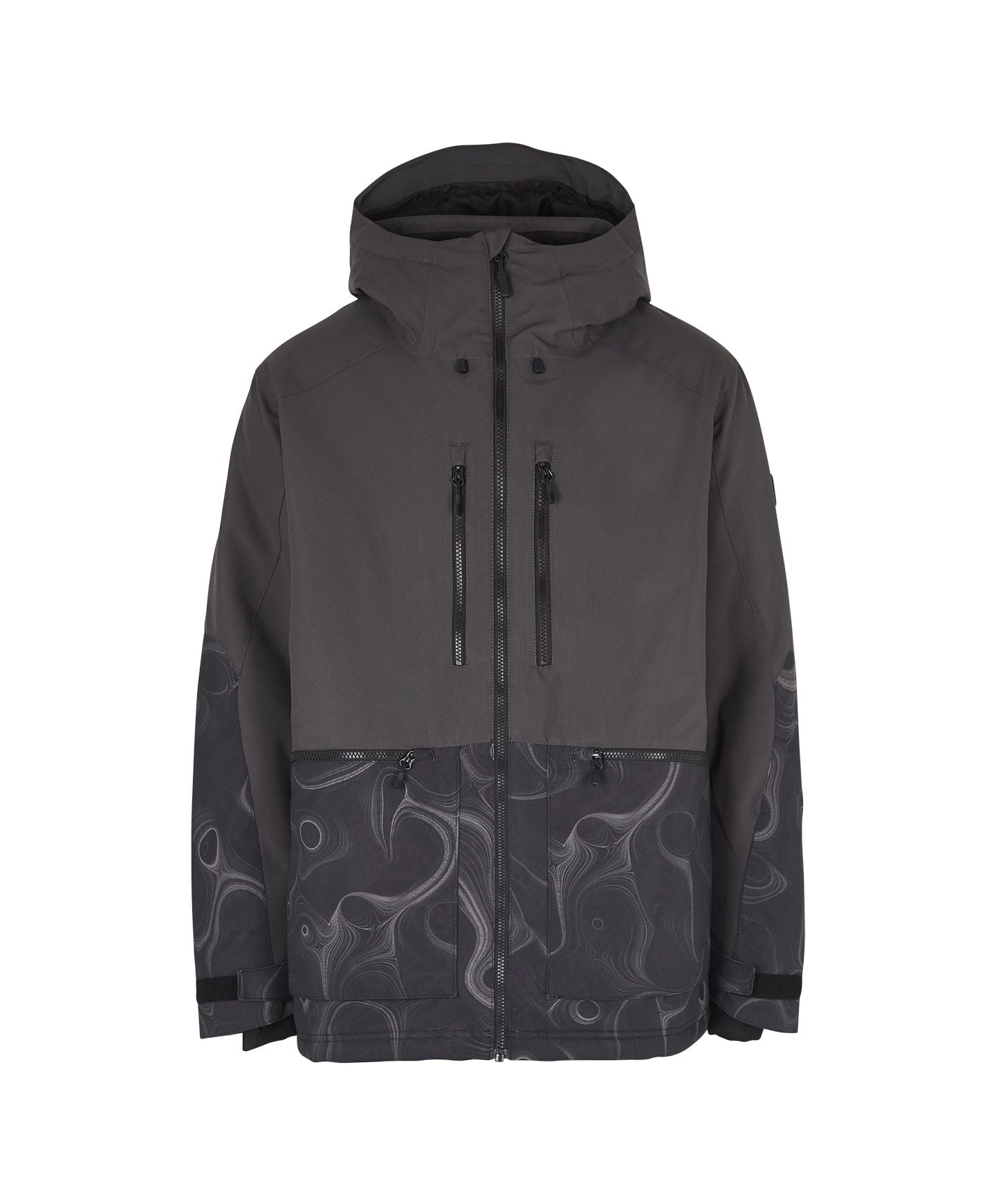 Men's Texture Snow Jacket - Black Out Colour Block